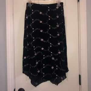 Vintage Asymmetrical Midi Skirt